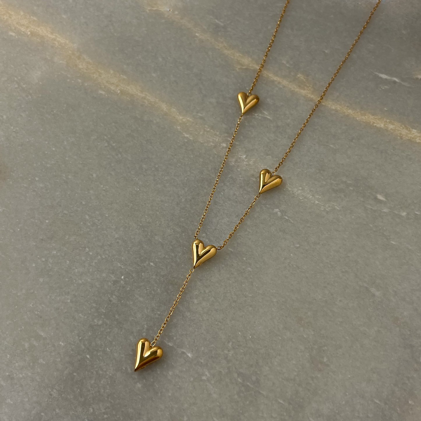 18K Gold Plated Drop Heart Necklace