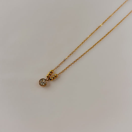 18K Gold Plated Beaded Dainty Necklace