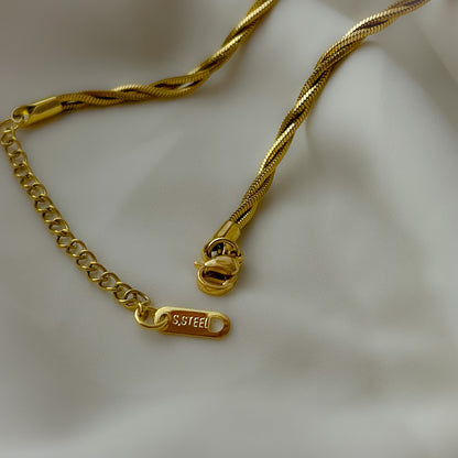 18K Gold Plated Twisted Layers Necklace