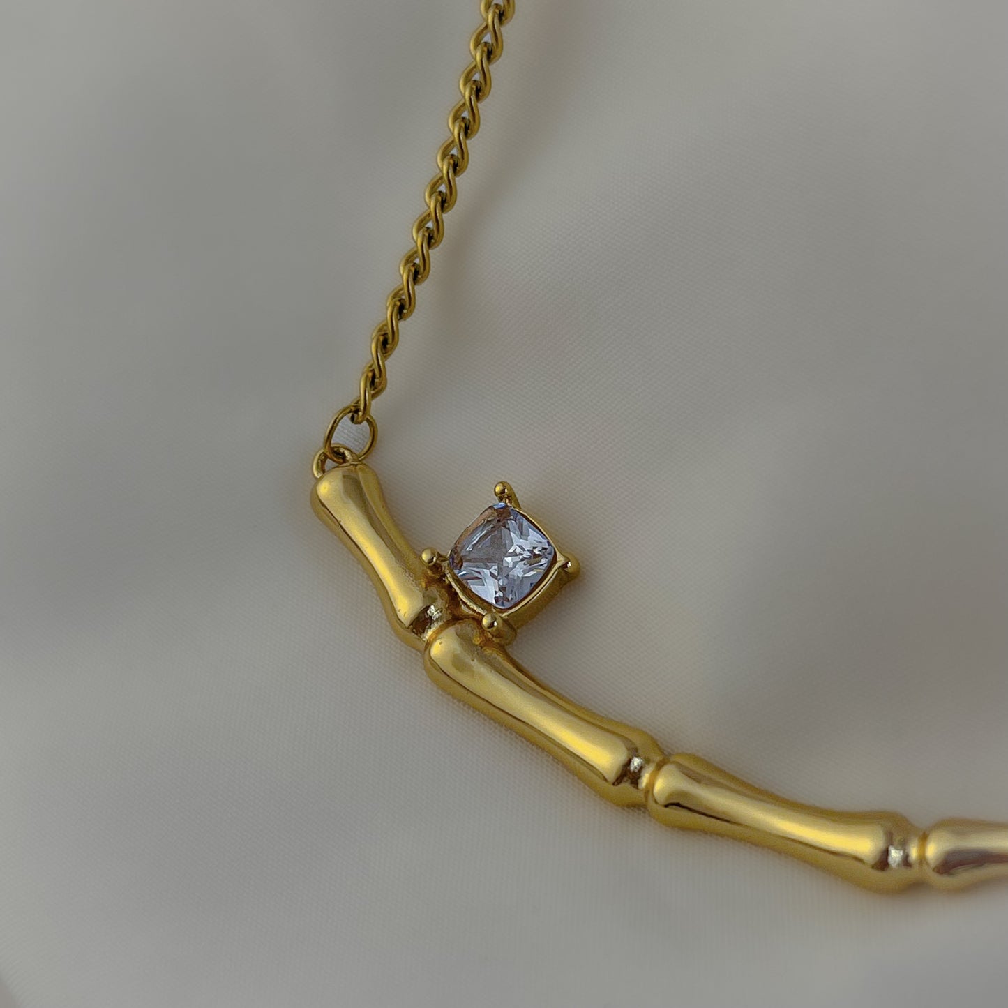 18K Gold Plated Bamboo Necklace