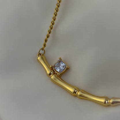 18K Gold Plated Bamboo Necklace