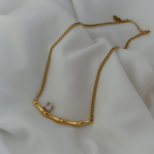 18K Gold Plated Bamboo Necklace