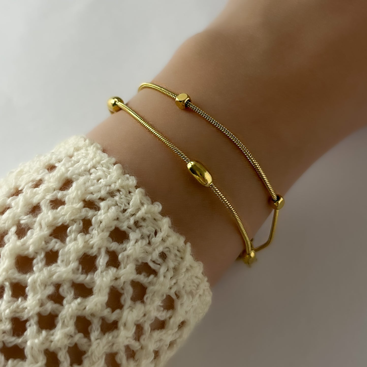 18K Gold Plated Double Layer Chain Bracelet