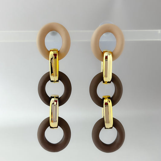 Korean Neutral Linked Earrings