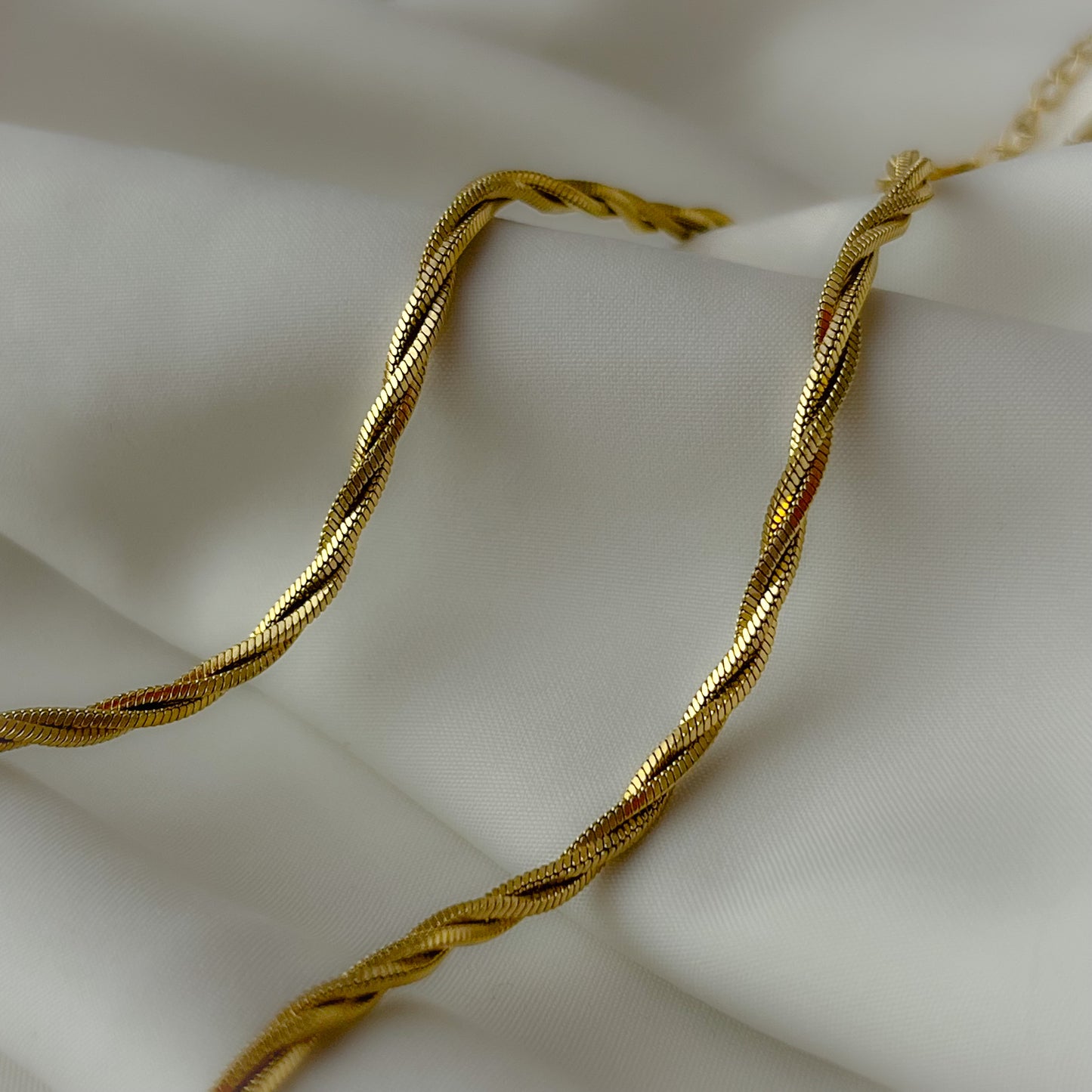 18K Gold Plated Twisted Layers Necklace