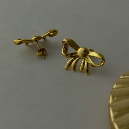 18K Gold Plated Cute Bow Earrings