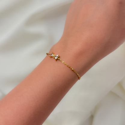 18K Gold Plated Mini Bow Chain Bracelet