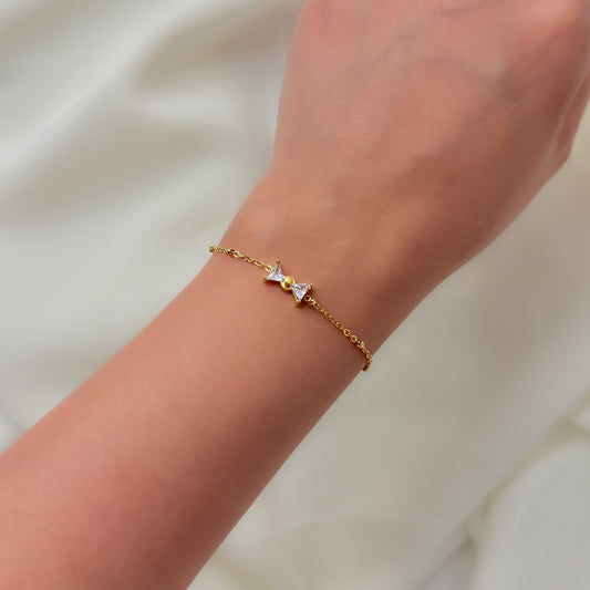 18K Gold Plated Mini Bow Chain Bracelet