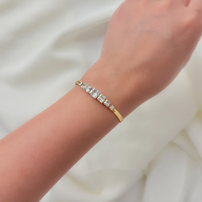 18K Gold Plated Snake Chain Multi Stones Bracelet