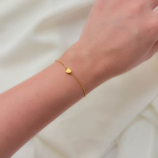 18K Gold Plated Dainty Heart Chain Bracelet