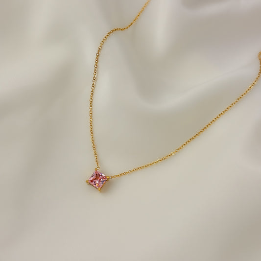 18K Gold Plated Dainty Pinkish Necklace