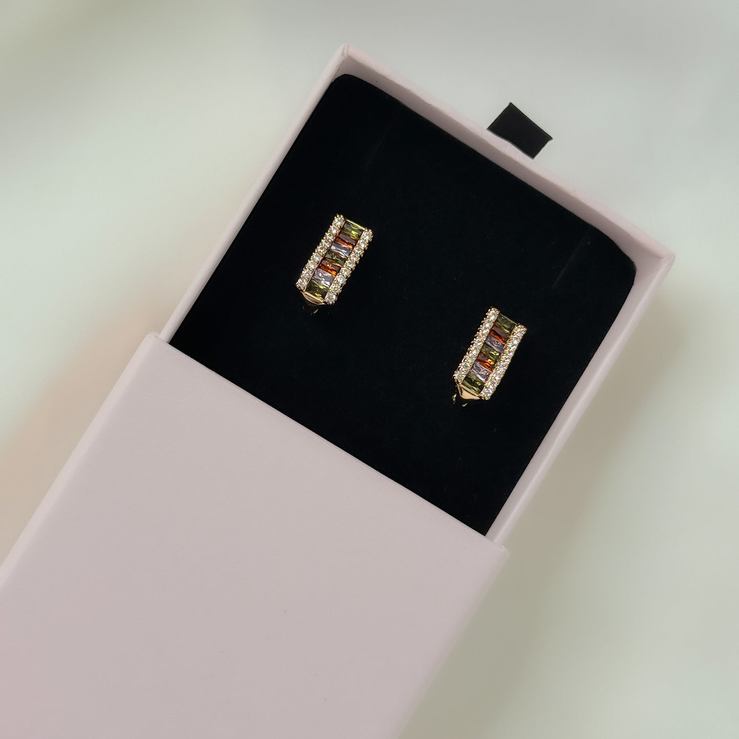 18K Gold Plated Multi Colour Chic Hoops