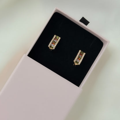 18K Gold Plated Multi Colour Chic Hoops