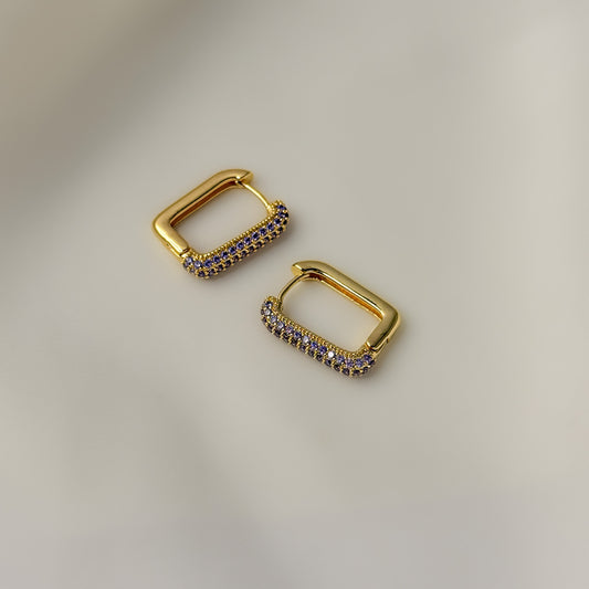 18K Gold Plated Purple Stone Hoops