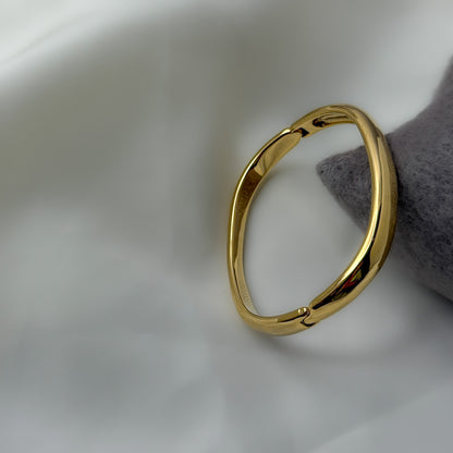 18K Gold Plated Square Solid Bracelet