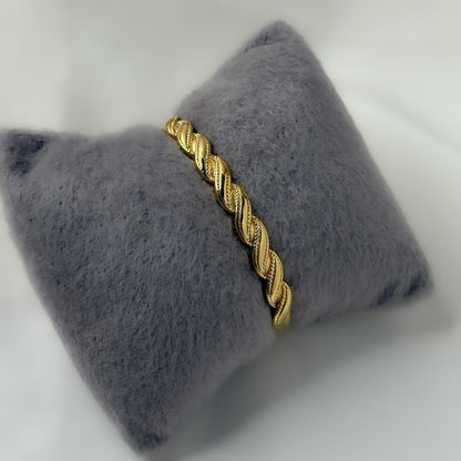 18K Gold Plated Twist Vintage Bracelet