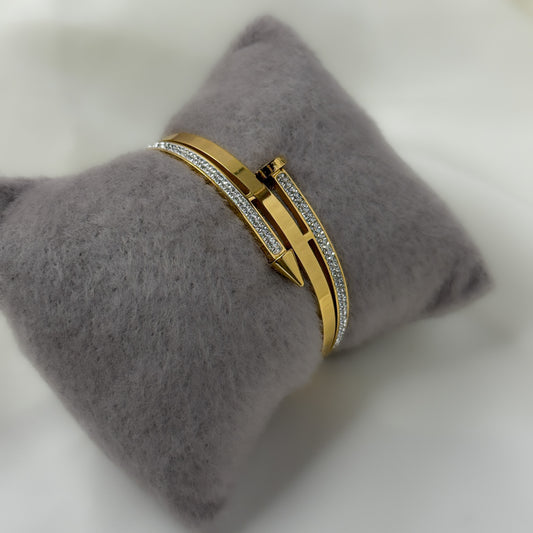 18K Gold Plated Lux Nail Bracelet