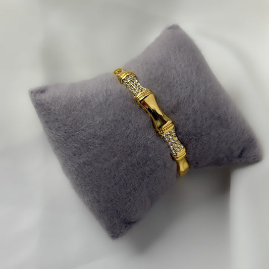 18K Gold Plated Vintage Bamboo Bracelet