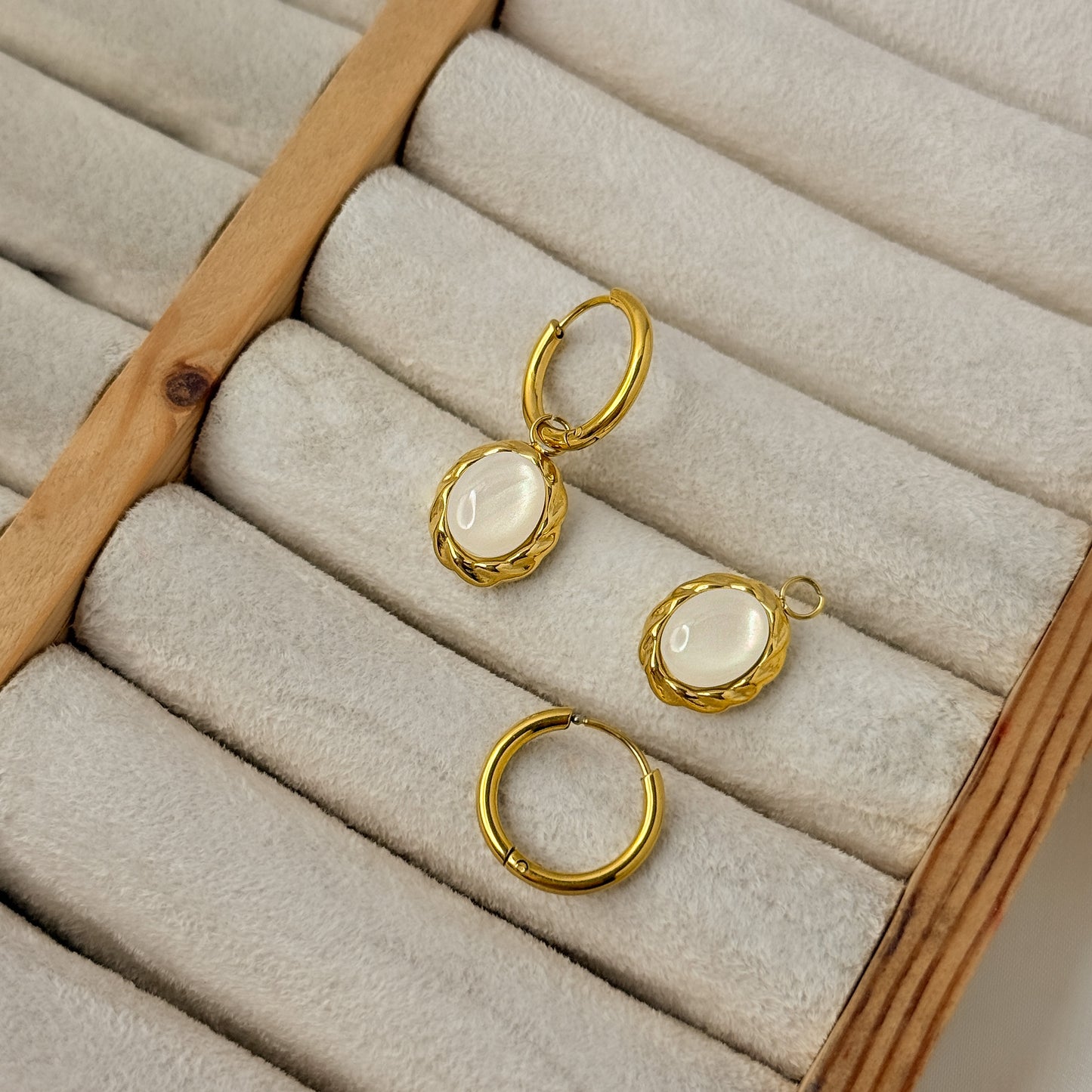 18K Gold Plated 2in1 Oval Hoops