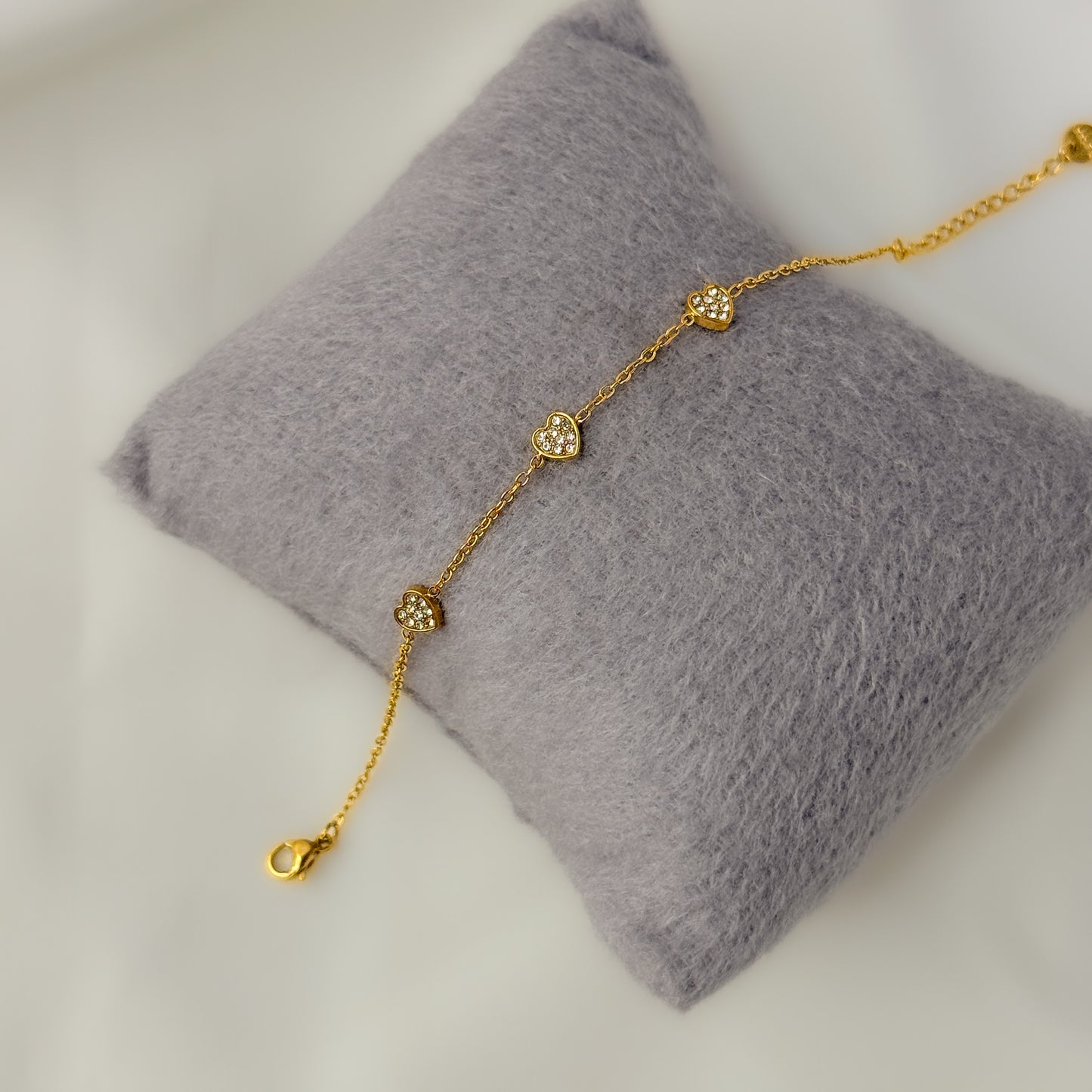 18K Gold Plated Heart Dainty Bracelet