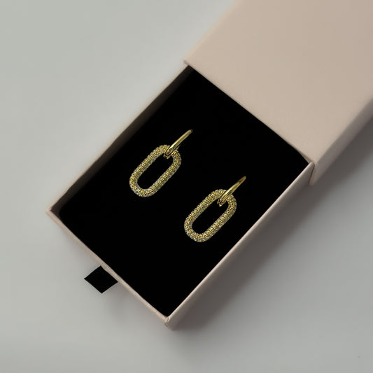 Premium 18K Gold Plated Linked 2in1 Earrings