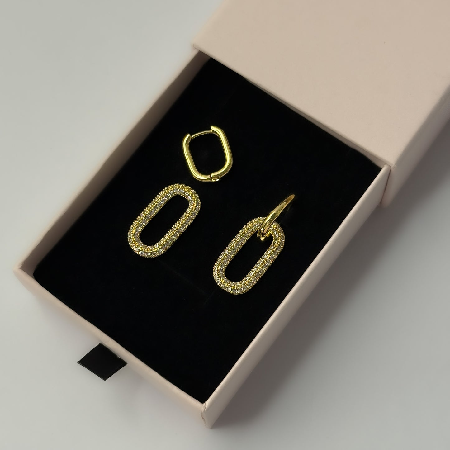 Premium 18K Gold Plated Linked 2in1 Earrings