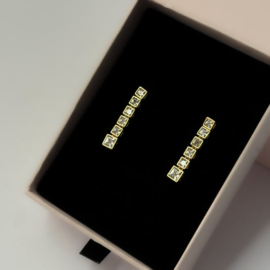 Premium 18K Gold Plated Sleek Elegant Drop Earrings