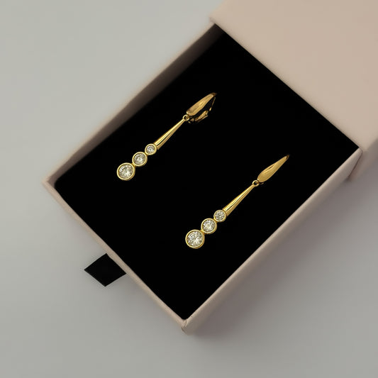 Premium 18K Gold Plated Sleek Drop Earrings