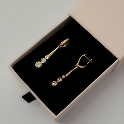 Premium 18K Gold Plated Sleek Drop Earrings