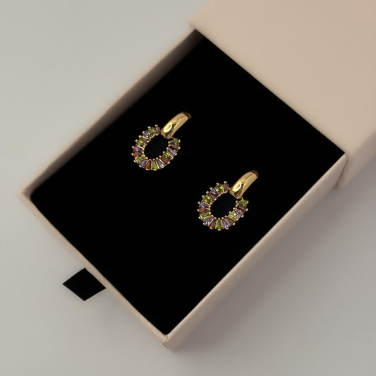 Premium 18K Gold Plated Multi Colour Vintage Earrings