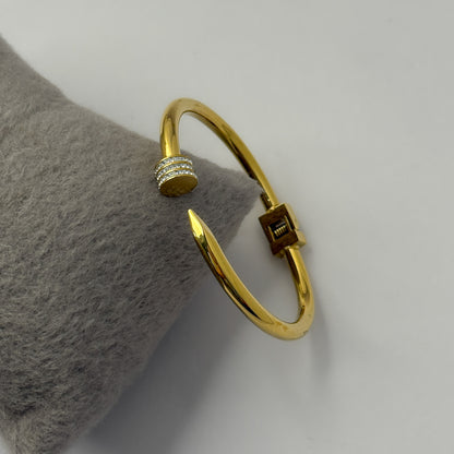 18K Gold Plated Lux Nail Cuff Bracelet