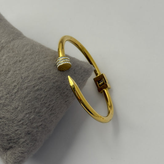 18K Gold Plated Lux Nail Cuff Bracelet