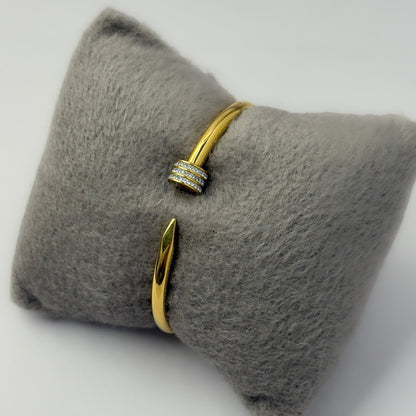 18K Gold Plated Lux Nail Cuff Bracelet