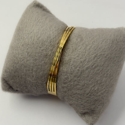 18K Gold Plated Double Cross Bracelet