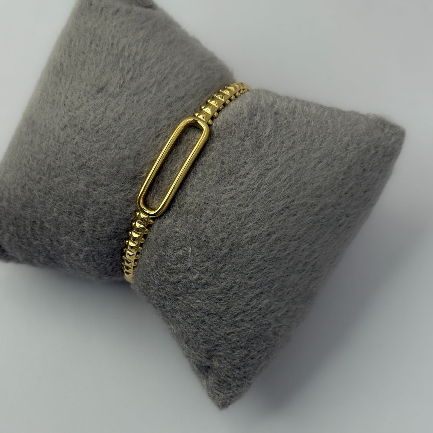 18K Gold Plated Eclipse Oval Bracelet