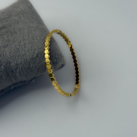 18K Gold Plated Honeycomb Bracelet