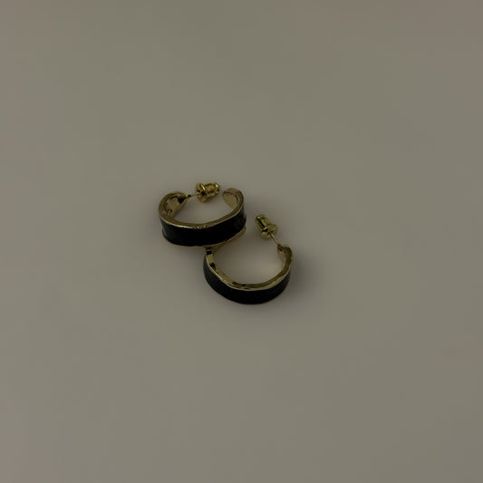 Korean Black Half Hoops Earrings