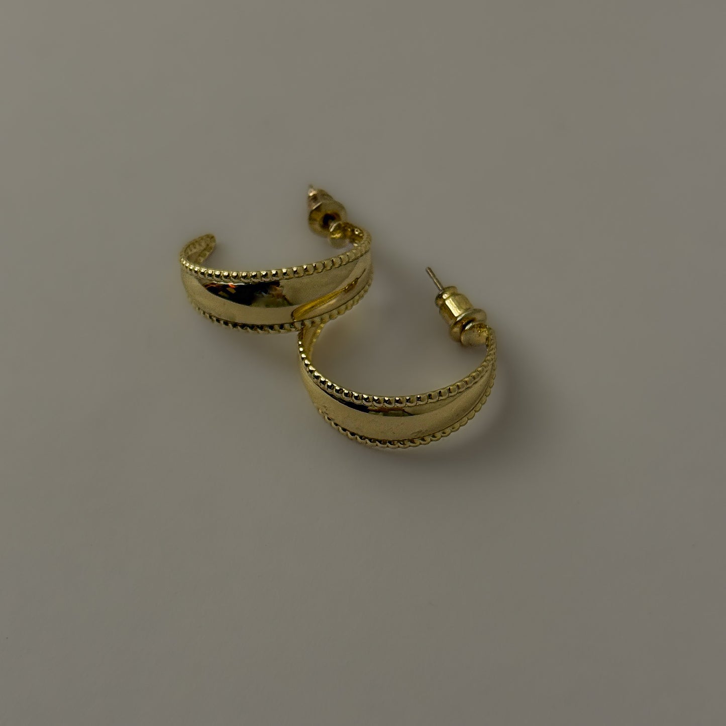 Korean Vintage Golden Half Hoops