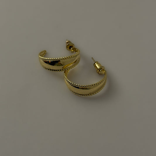 Korean Vintage Golden Half Hoops