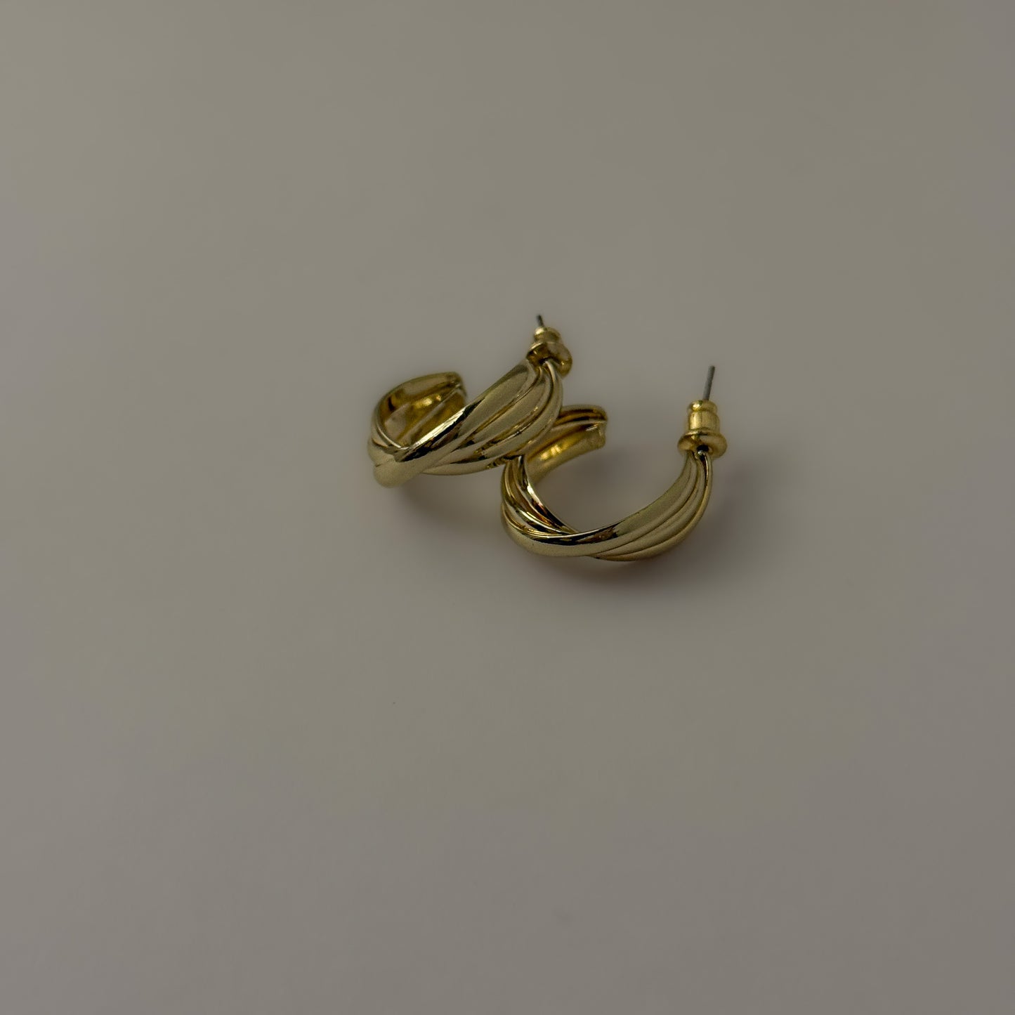 Korean Twist Golden Hoops