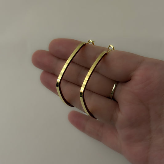 Korean Red Golden Hoops
