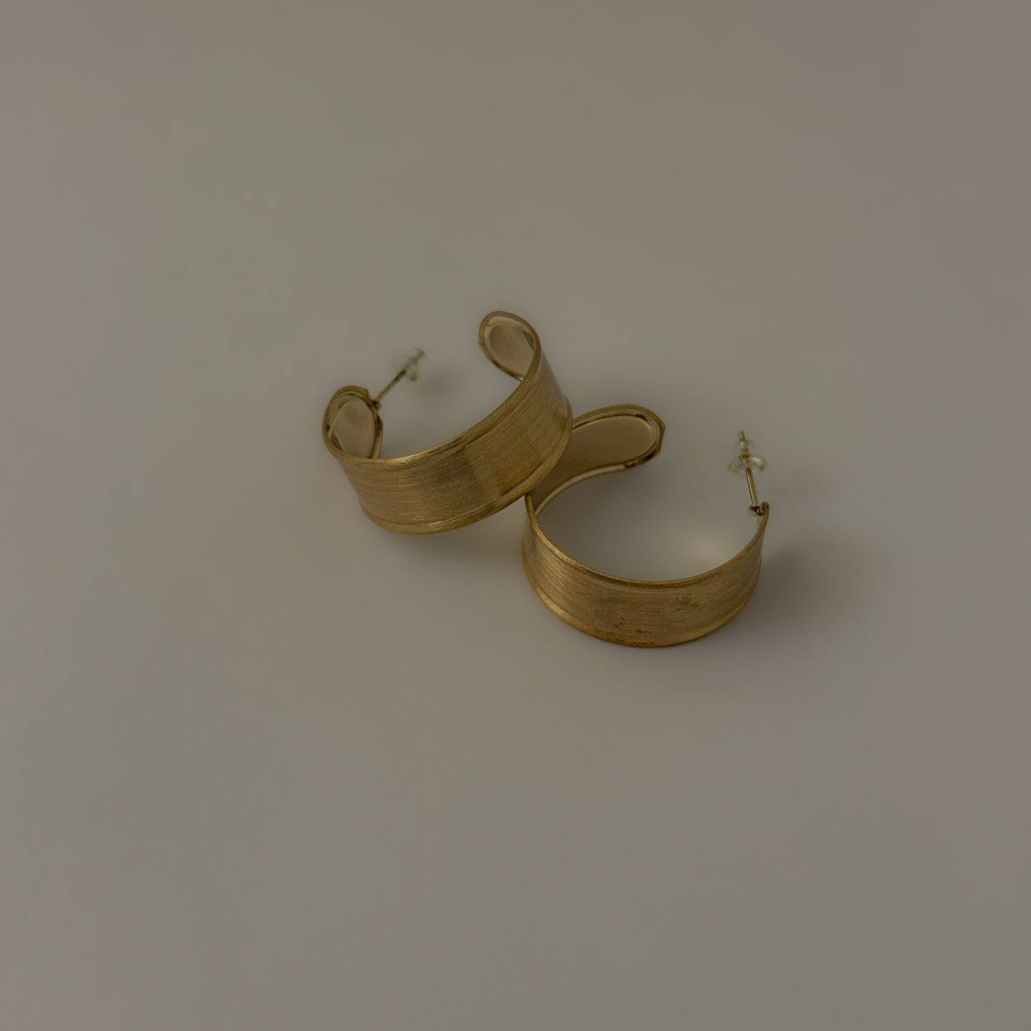 Korean Matte Wide Flat Half Hoops
