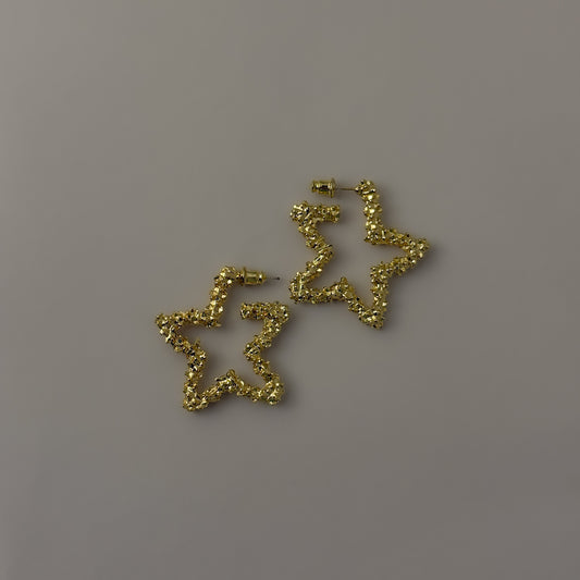 Korean Golden Star Earrings