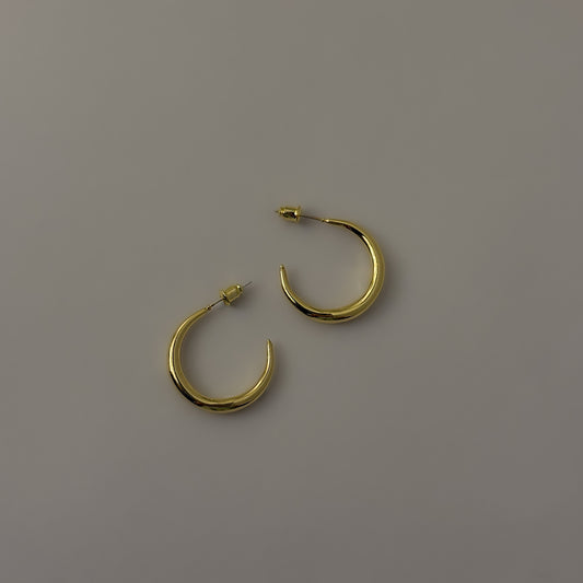 Korean Golden Sleek Half Hoops