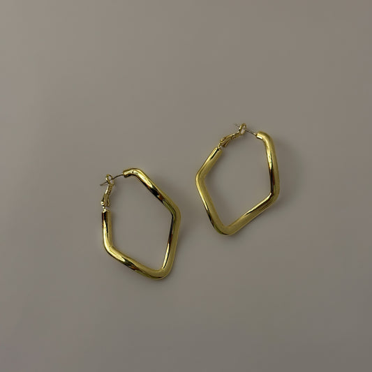 Korean Wavy Golden Full Hoops