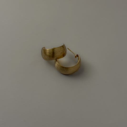 Korean Matte Golden Half Hoops