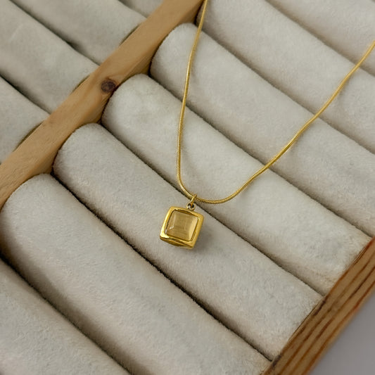 18K Gold Plated Square Minimal Necklace