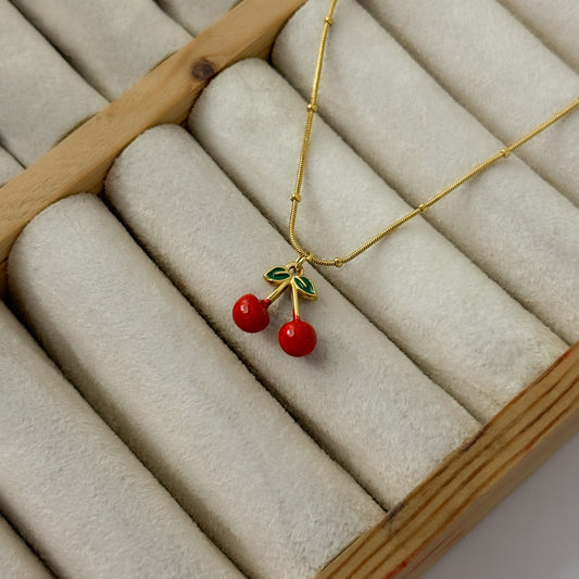 18K Gold Plated Cherry Necklace