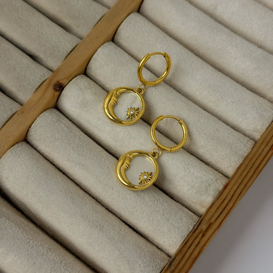 18K Gold Plated Moon Lover Earrings