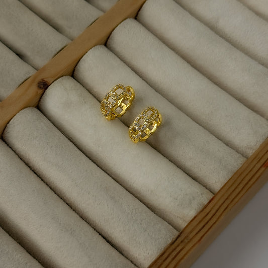 18K Gold Plated Linked Mini Hoops